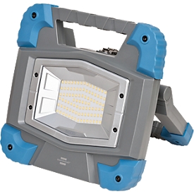 Brennenstuhl LED Projecteur de travail à accu BS 5000 MA, 5000K, mobile, 3 niveaux de commutation, prise de charge USB, batterie Bosch 18V compatible, IP55, bleu/gris