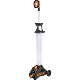 Brennenstuhl LED werfschijnwerper TU 23050 M, 360° rondom schijnend, telescopische schijnwerper, 2 geaarde stopcontacten, IP54, kabellengte 5m, B 430 x H 131 - 173 mm, zwart/zilver