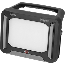Brennenstuhl Multi Battery LED Akku Projecteur 3000 MA, 3150 lm, 4 niveaux de commutation, fonction anti-basculement, avec poignée, affichage de l'état de la batterie, IP65, noir