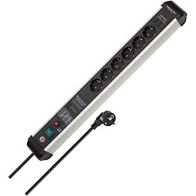 Brennenstuhl Premium-Protect-Line contactdoosstrook, 6-voudig, 60.000A overspanningsbeveiliging, USB 30W, aluminium, 3m kabel