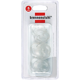 Brennenstuhl Schuko contactdoos aanrakingsbeveiliging, voor stekker type F, transparant, 6 stuks