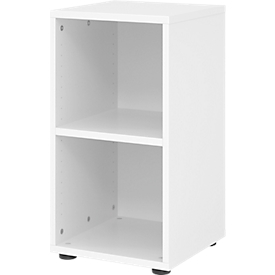 Breno shelving, 2 OH, 28 kg per shelf, W 400 x D 400 x H 748 mm, chipboard, white