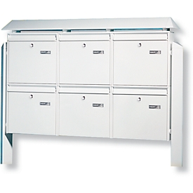 Brievenbus-unit Terzo, per 6, zilver