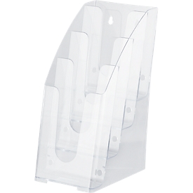 Brochure display stand, 4 compartments, 1/3 DIN A4