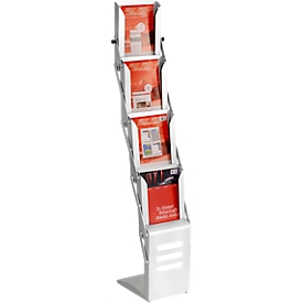 Brochure display stand, foldable, aluminium