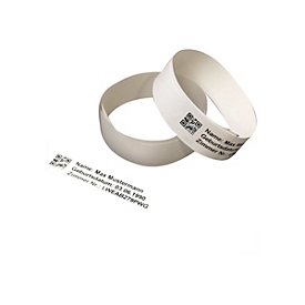 Brother - Klebeverschluss - weiß - 25 x 279 mm 200 Stck. (1 Rolle(n) x 200) Erwachsenenarmbänder - für Brother TD-2130N, TD-2130NHC, TD-2130NSA