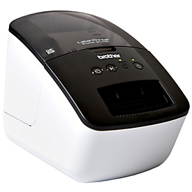 Brother QL-700 label printer, direct thermal printing, 300 dpi, 93 labels/min, USB, auto-cutter, gray-black