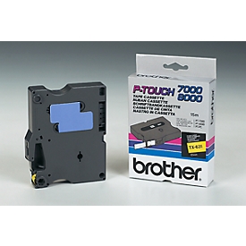 Brother Schriftbandkassette TX-631, 12 mm breit, gelb/schwarz