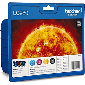 Brother Sparpaket 4 Tintenpatronen LC-980BK/C/M/Y schwarz, cyan, magenta, gelb, original