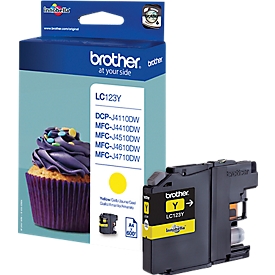 Brother Tintenpatrone LC-123Y, gelb, original