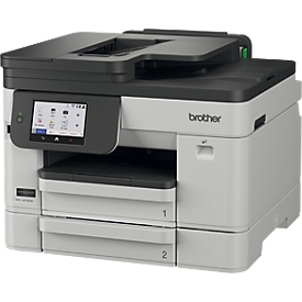 Brother Tintenstrahl Multifunktionsdrucker MFC-J5110DW, 4-in-1, Auto-Duplex/Mobildruck, 2 x 250-Blatt Papierkassetten, USB/LAN/WLAN, bis A4, grau/weiß