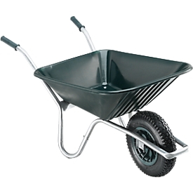 Brouette, 100 litres, 13,5 kg, Bac en plastique vert