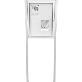 BST free-standing stand system for MEDIA AR display cases, L 60 x W 60 x H 2500 mm, for setting in concrete