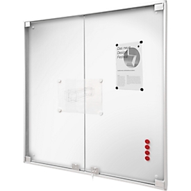 BST MEDIA DT display case, for inside, toughened safety glass, revolving door, display format 8x DIN A4