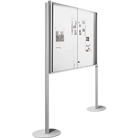 BST vrijstaand staandersysteem voor MEDIA ST/MEDIA BA vitrines, L 40 x B 30 x H 1950 mm, met metalen bodemplaat