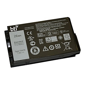BTI - Laptop-Batterie (gleichwertig mit: Dell 7XNTR, Dell FH8RW) - Lithium-Ionen - 2 Zellen - 3420 mAh - für Dell Latitude 12 Rugged Tablet 7202
