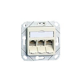 BTR C6A Module 3 Port 270° UPk - Anschlussdose, Unterputz - CAT 6a - RJ-45 X 3 - Pure White, RAL 9010