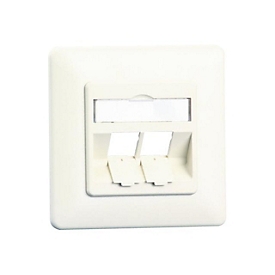 BTR E-DAT modul 8/8(8) UP empty - Anschlussdose, Unterputz - CAT 6 - Pure White, RAL 9010 - 2 Ports