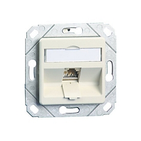 BTR E-DAT modul 8(8) UPk - Anschlussdose, Unterputz - CAT 6 - Pure White, RAL 9010 - 1 Anschluss