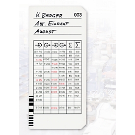 BÜRK Stempelkarte, kodiert, für Zeiterfassungsgerät K675/K975, 200 Stück