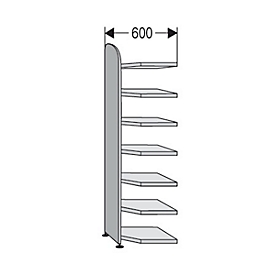 Büroregal Dante®, Eckregalfeld, H 2600 x B 600 mm, ohne Rückwand, weiß