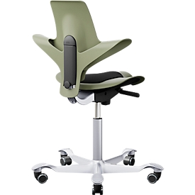 Bürostuhl HAG Capisco Puls 8010 Moss, Sattelsitz, 200 mm Gasfeder, Sitzhöhenverstellung, Fusskreuz aus Aluminium
