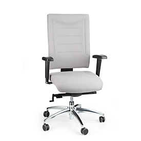 Bürostuhl SSI PROLINE P3+, Synchronmechanik, ohne Armlehnen, Lendenwirbelstütze, 3D-Sitzgelenk, grau