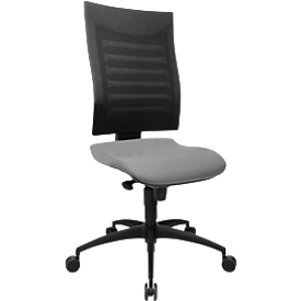 Bürostuhl SSI PROLINE S1, Synchronmechanik, ohne Armlehnen, 3D-Netz-Rückenlehne, Bandscheibensitz, grau/schwarz