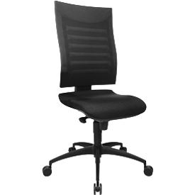 Bürostuhl SSI PROLINE S1, Synchronmechanik, ohne Armlehnen, 3D-Netz-Rückenlehne, Bandscheibensitz, schwarz/schwarz