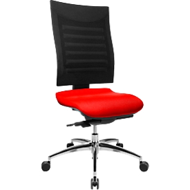 Bürostuhl SSI Proline S3, ohne Armlehnen, Synchronmechanik, ergonomische Lehne, rot/schwarz