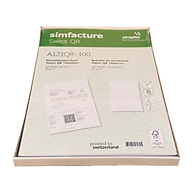 Bulletins de versement Simfacture Swiss QR, A4, 90 g/m², blanc, certifié FSC®, 100 feuilles