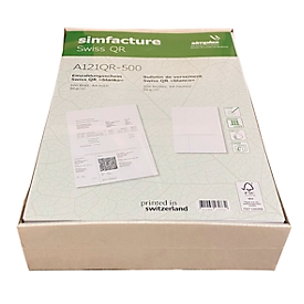 Bulletins de versement Simfacture Swiss QR, A4, 90 g/m², blanc, certifié FSC®, 500 feuilles