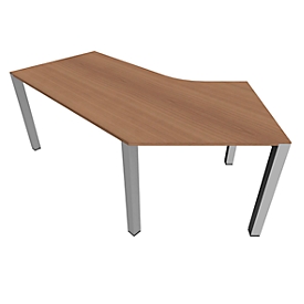 Bureau 135° SOLUS PLAY, 4 pieds, asymétrique, extension à gauche, l. 2165 x P 800 x H 720 - 820 mm, cerisier Romana