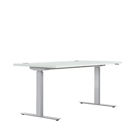 Bureau assis/debout, l. 1600 mm, gris clair 
