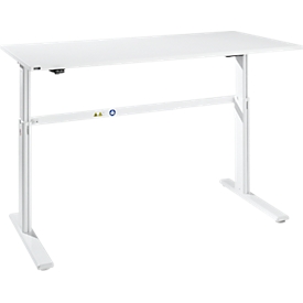Bureau Bexxstar - elektrisch in hoogte verstelbaar - B 1600 x D 800 x H 725-1185 mm - C-poot - wit - onderstel wit