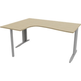 Bureau d'angle ARLON-OFFICE, L 1600 x P 1200 x H 730 mm, décor chêne