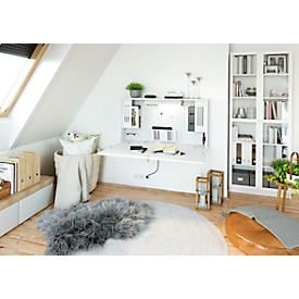 Bureau mural, L 1200 x P 260 x H 650 mm, blanc