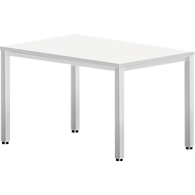 Bureau rectangulaire BEXXSTAR, piètement carré, l. 1200 x P 800 x H 740 mm, blanc