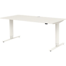 Bureau réglable en hauteur électriquement TEMPIO - l. 1600 x P 700 x H 640-1280 mm - blanc