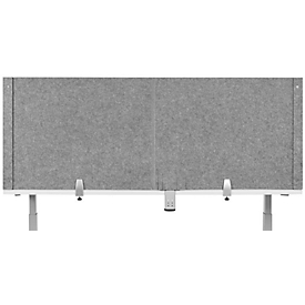 Bureaublokaal akoestische scheidingswand BE Veiligheidsscherm U-Form, zonder acrylraam, dikte 10 mm, B 140 x D 80 x H 60 mm, lichtgrijs
