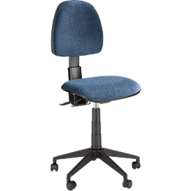 Bureaustoel Saloon, zonder armleuningen, met randbescherming, in hoogte verstelbaar, blauw