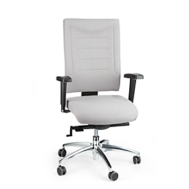 Bureaustoel SSI Proline P3+ - synchroonmechanisme - lendenwervelsteun - 3D-zitgewricht -  zonder armleuningen - grijs - Schäfer Shop Select