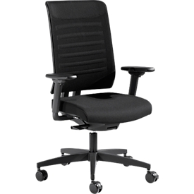 Bureaustoel SSI Proline Premium P1 - gedeeltelijk automatisch synchroon mechanisme - met armleuningen -  mesh - zwart - Schäfer Shop  Genius