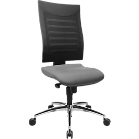 Bureaustoel SSI Proline S2 - synchroonmechanisme - ergonomisch wervelsteun - afronding ter hoogte van de knieën - zonder armleuningen - grijs en zwart - Schäfer Shop Pure