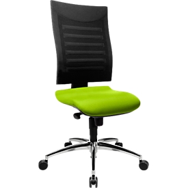 Bureaustoel SSI Proline S2 - synchroonmechanisme - ergonomisch wervelsteun - afronding ter hoogte van de knieën - zonder armleuningen - groen en zwart - Schäfer Shop Pure