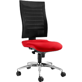 Bureaustoel SSI Proline S2 - synchroonmechanisme - ergonomisch wervelsteun - afronding ter hoogte van de knieën - zonder armleuningen - rood en zwart - Schäfer Shop Pure