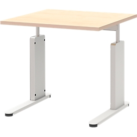 Bureautafel BARI, C-poot, vorm B, rechthoek, B 800 x D 800 x H 680-820 mm, esdoornpatroon
