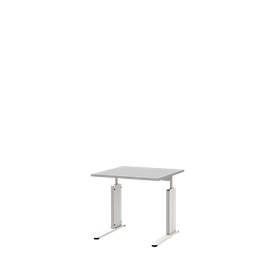 Bureautafel BARI, C-poot, vorm B, rechthoek, B 800 x D 800 x H 680-820 mm, lichtgrijs