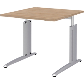 Bureautafel BARI, rechthoek, vorm A, C-poot, B 800 x D 800 mm, eikenpatroon