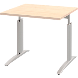 Bureautafel BARI, rechthoek, vorm A, C-poot, B 800 x D 800 mm, esdoornpatroon